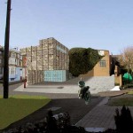 Das Gebäude fügt sich in seinem Volumen in die Umgebung ein und bringt durch seine Materialität die natürliche Umgebung in die Stadt.